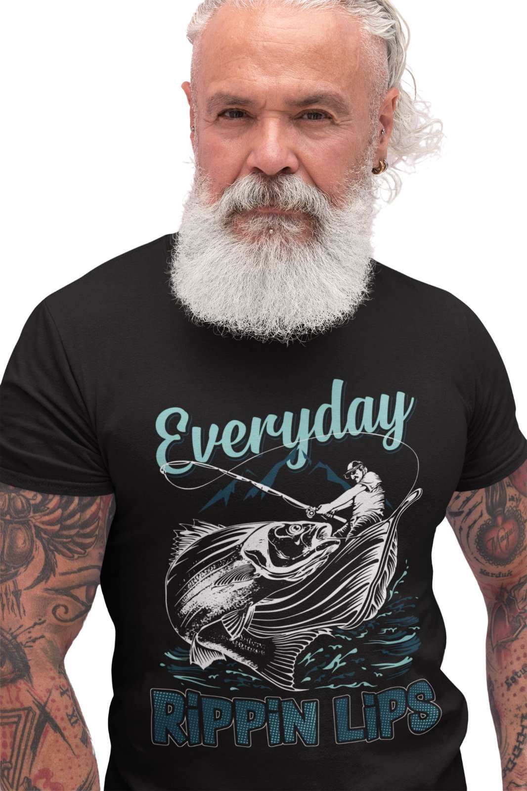 Funny Fishing T Shirt Everyday Rippin Lips Fisherman Gift Dad Angler OGalaxy Tees
