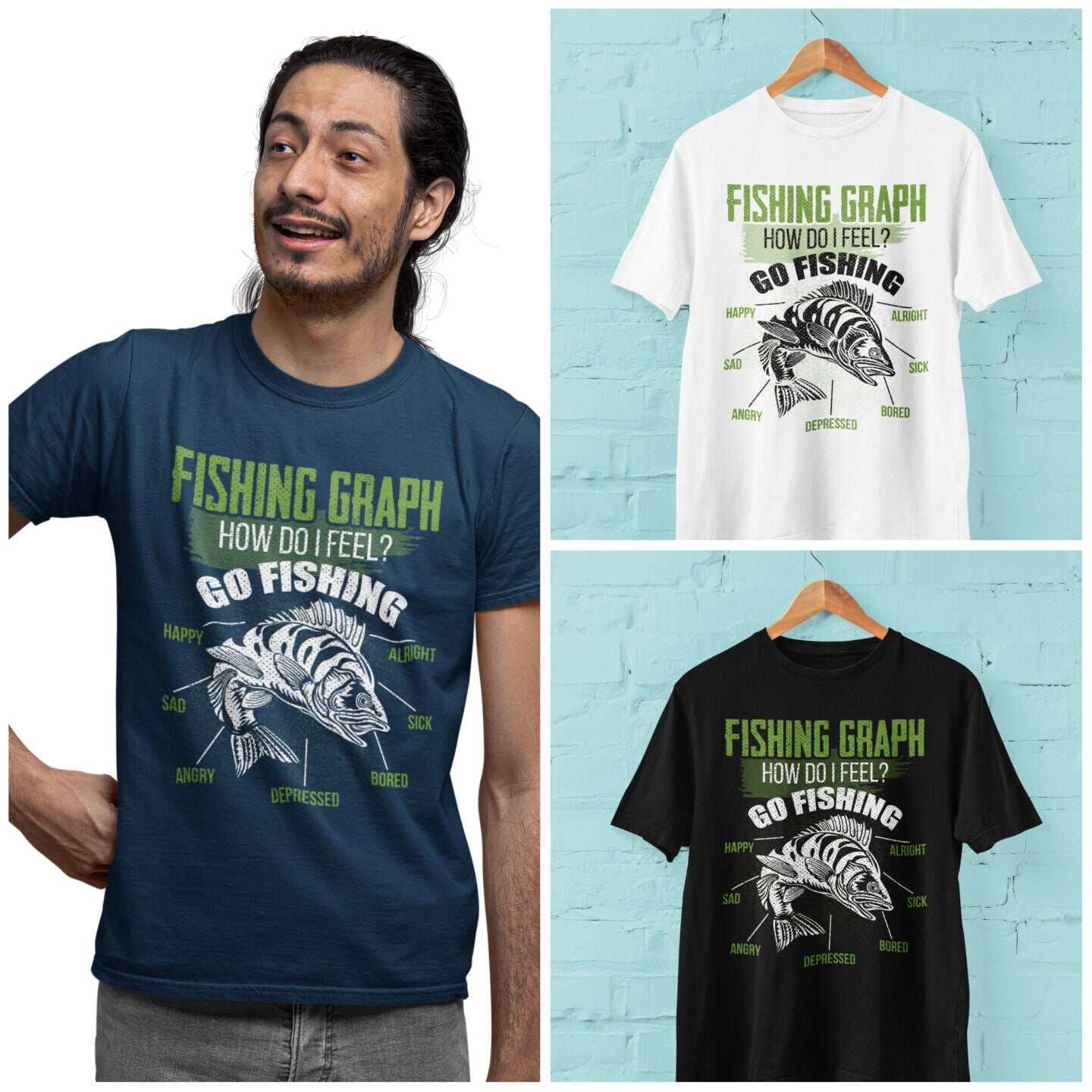 Funny Fishing T Shirt Fishing Graph How I Feel Always Go Fishing FisheGalaxy Tees