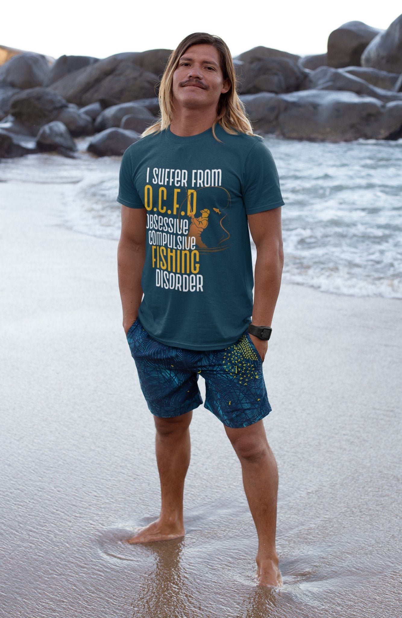 Funny Fishing T Shirt I Suffer From OCFD Obsessive Fishing Disorder OCGalaxy Tees