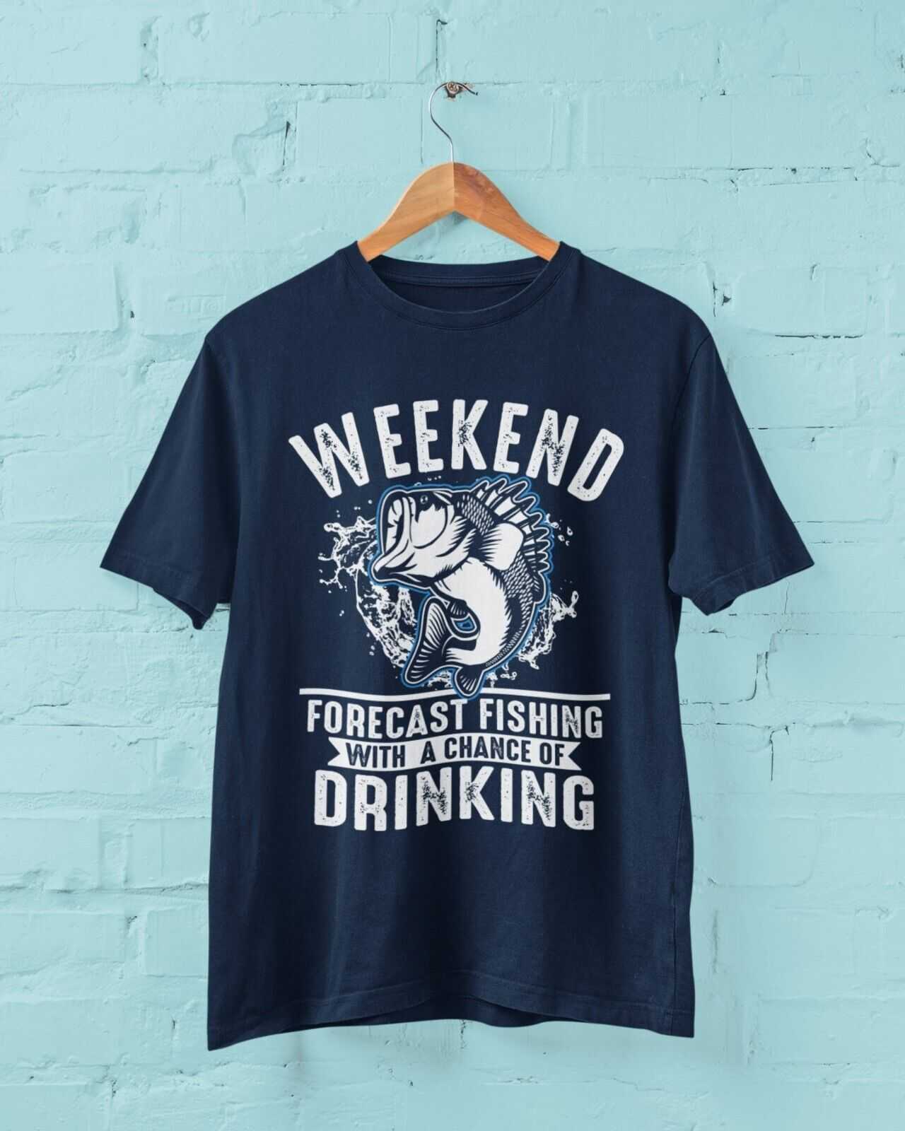 Funny Fishing T Shirt Weekend Forecast Fishing With a Chance Of DrinkiGalaxy Tees