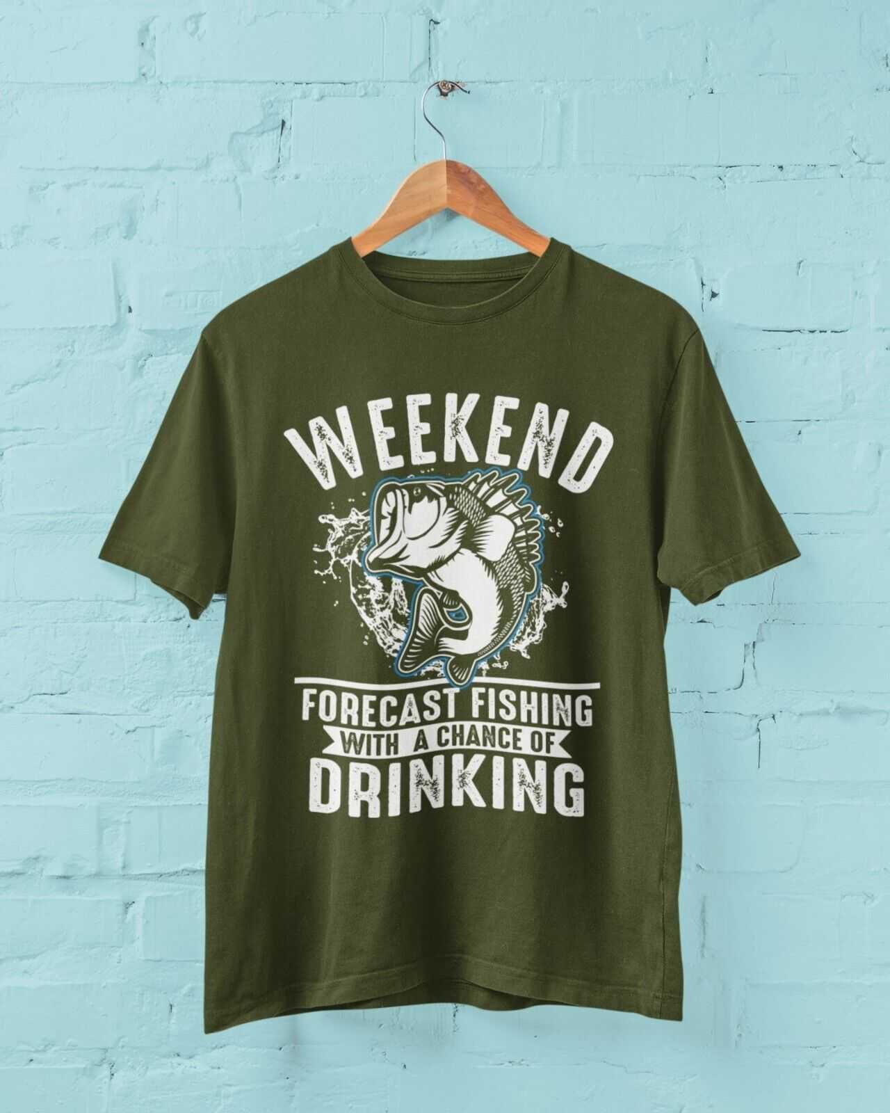 Funny Fishing T Shirt Weekend Forecast Fishing With a Chance Of DrinkiGalaxy Tees