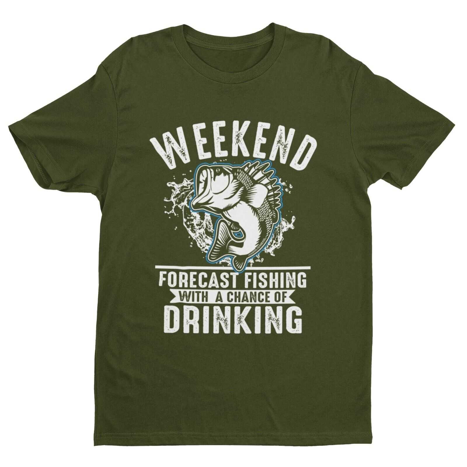 Funny Fishing T Shirt Weekend Forecast Fishing With a Chance Of DrinkiGalaxy Tees
