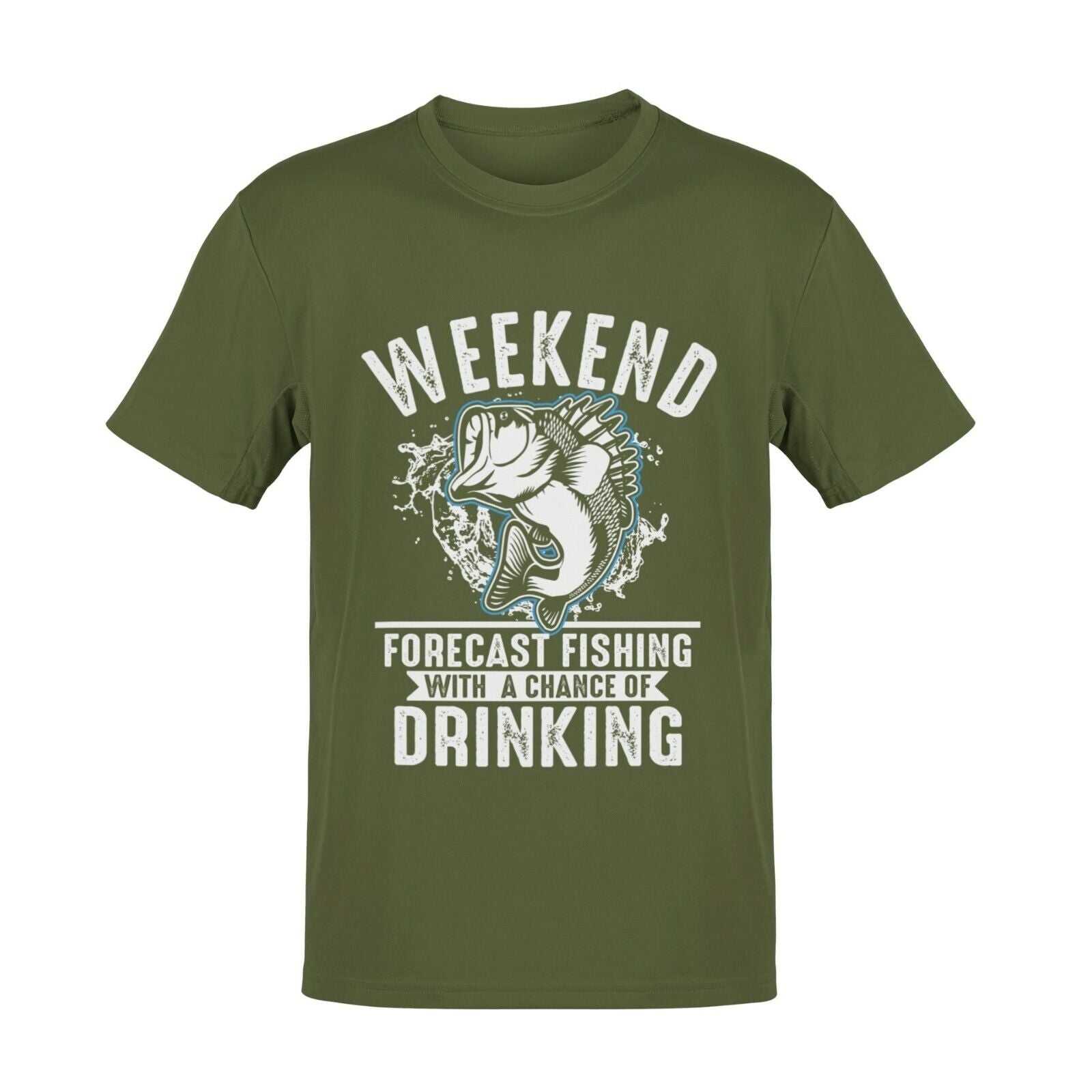 Funny Fishing T Shirt Weekend Forecast Fishing With a Chance Of DrinkiGalaxy Tees