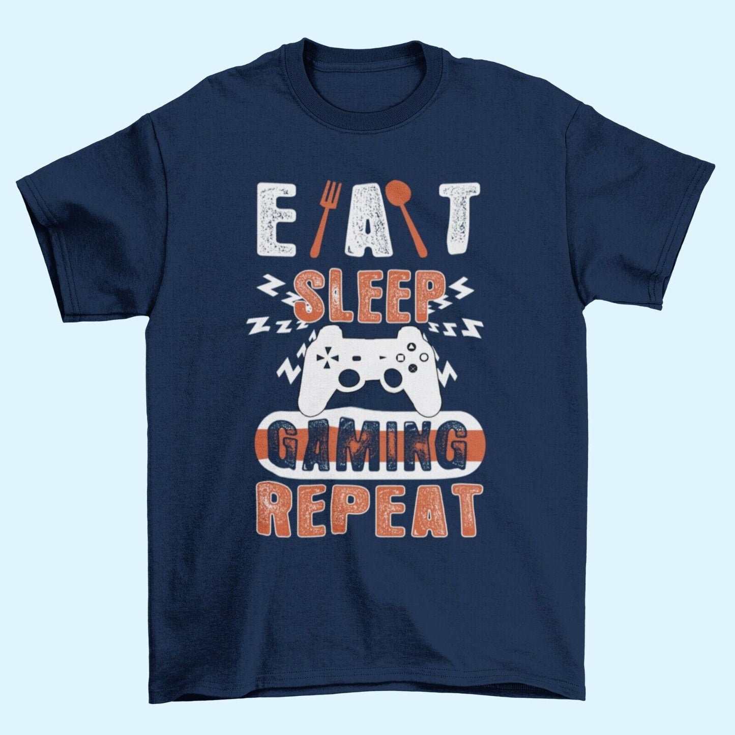 Funny Gamer T Shirt EAT SLEEP GAMING REPEAT Sizes Small to 6XL Video GGalaxy Tees