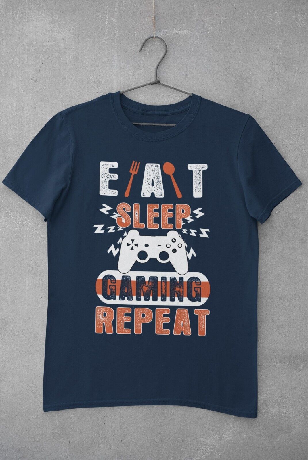 Funny Gamer T Shirt EAT SLEEP GAMING REPEAT Sizes Small to 6XL Video GGalaxy Tees