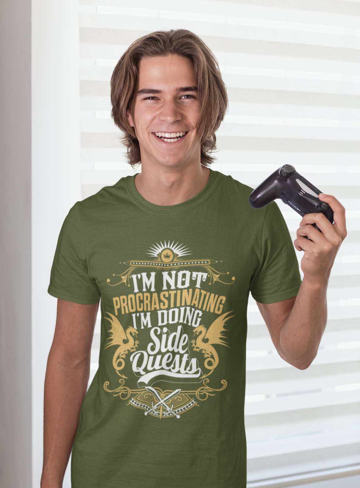 Funny Gamer T Shirt I'm Not Procastinating I'm Doing Side Quests RPG GGalaxy Tees
