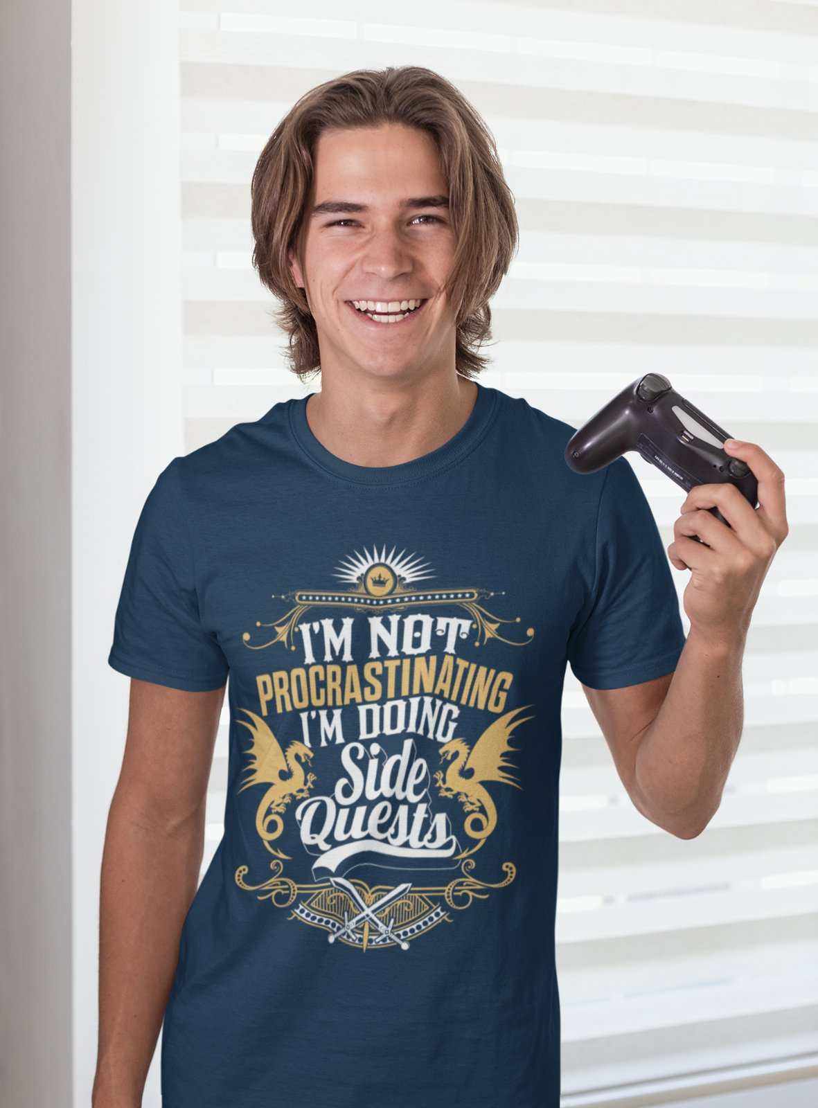 Funny Gamer T Shirt I'm Not Procastinating I'm Doing Side Quests RPG GGalaxy Tees