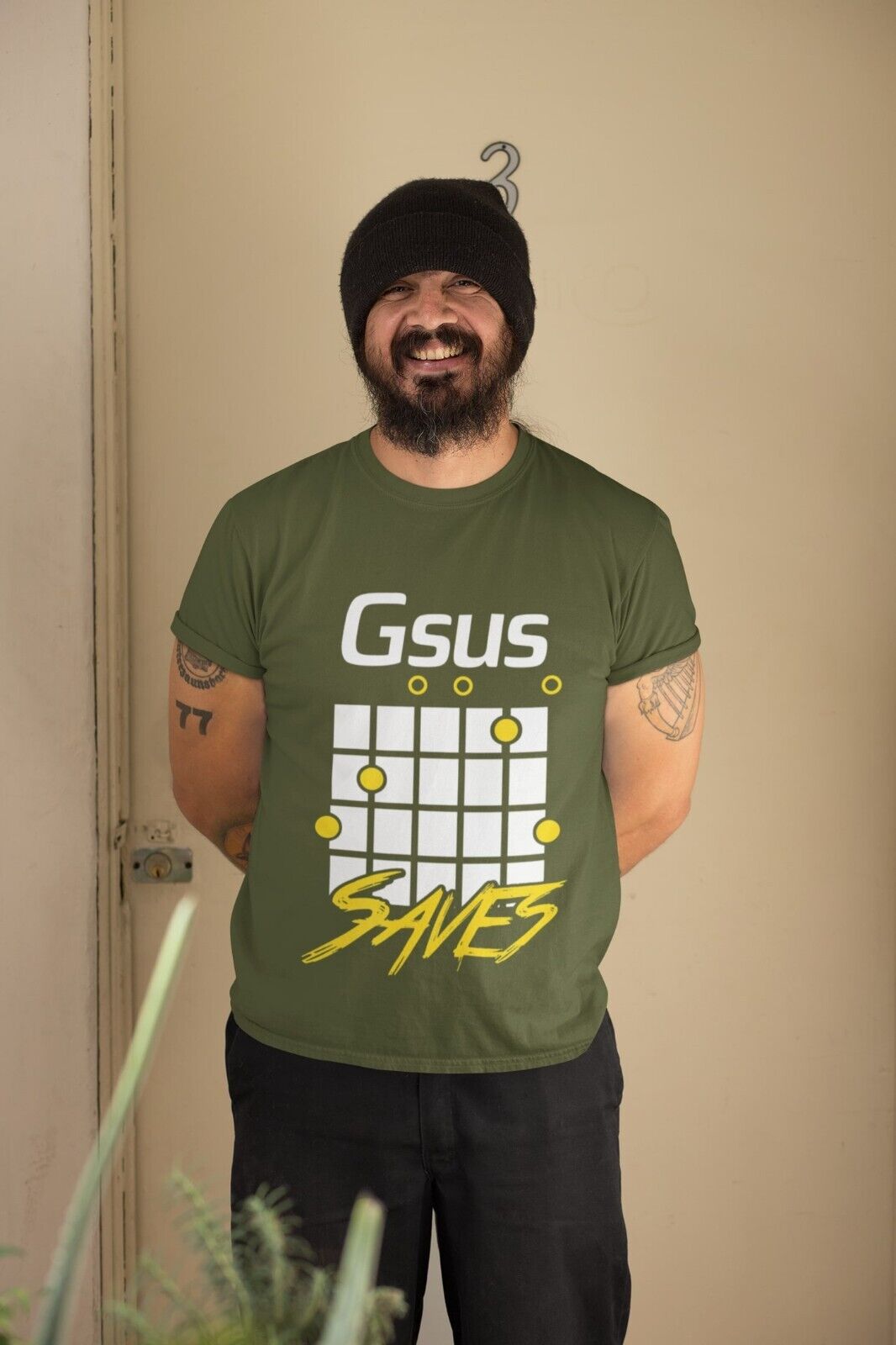Funny Guitar Christian T Shirt GSUS Saves Parody on Chord Gift Idea JeGalaxy Tees