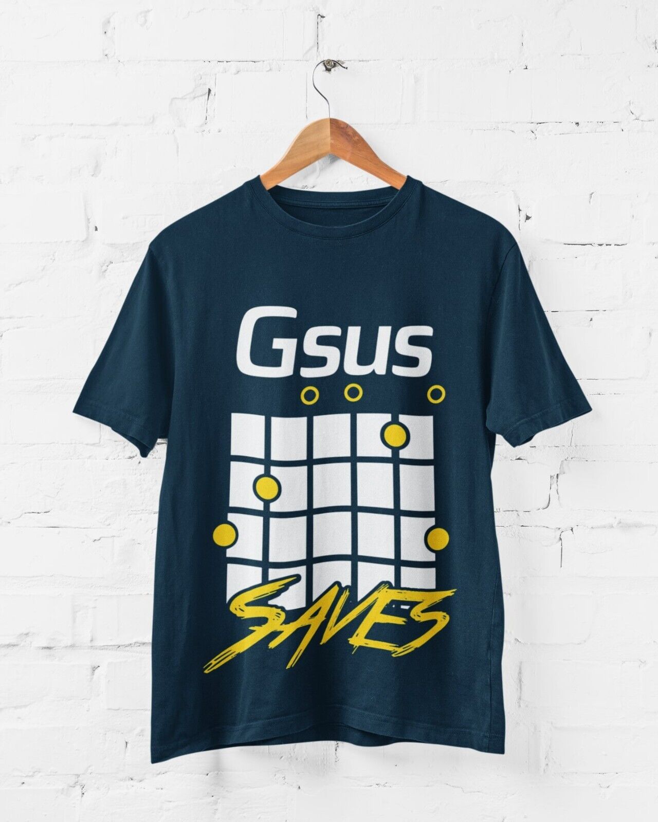 Funny Guitar Christian T Shirt GSUS Saves Parody on Chord Gift Idea JeGalaxy Tees