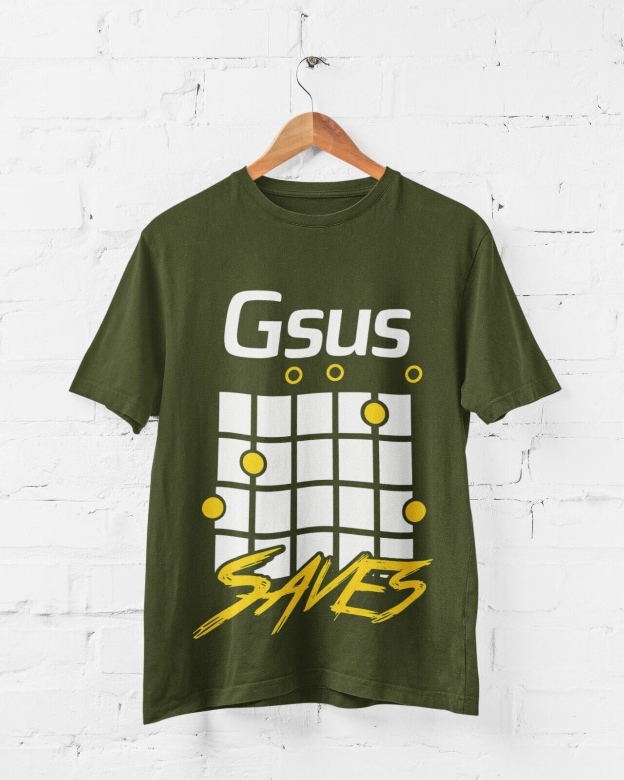 Funny Guitar Christian T Shirt GSUS Saves Parody on Chord Gift Idea JeGalaxy Tees