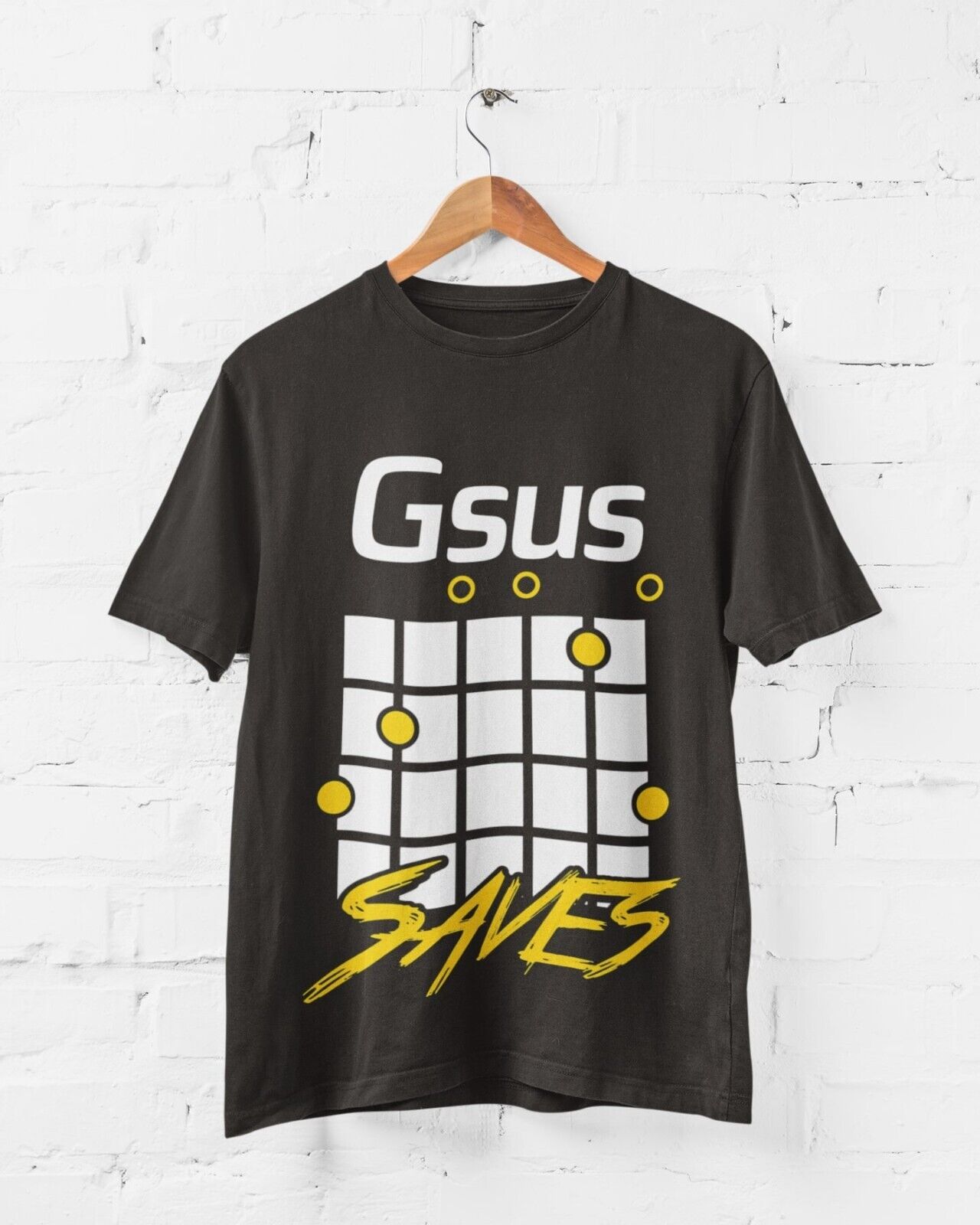 Funny Guitar Christian T Shirt GSUS Saves Parody on Chord Gift Idea JeGalaxy Tees