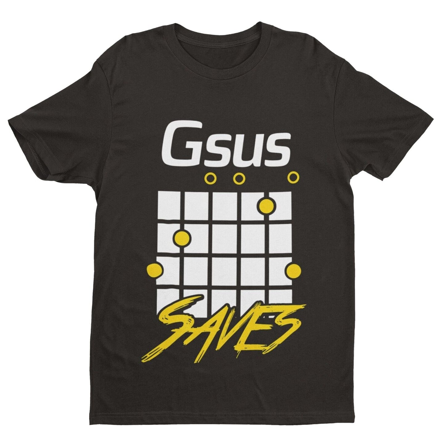 Funny Guitar Christian T Shirt GSUS Saves Parody on Chord Gift Idea JeGalaxy Tees