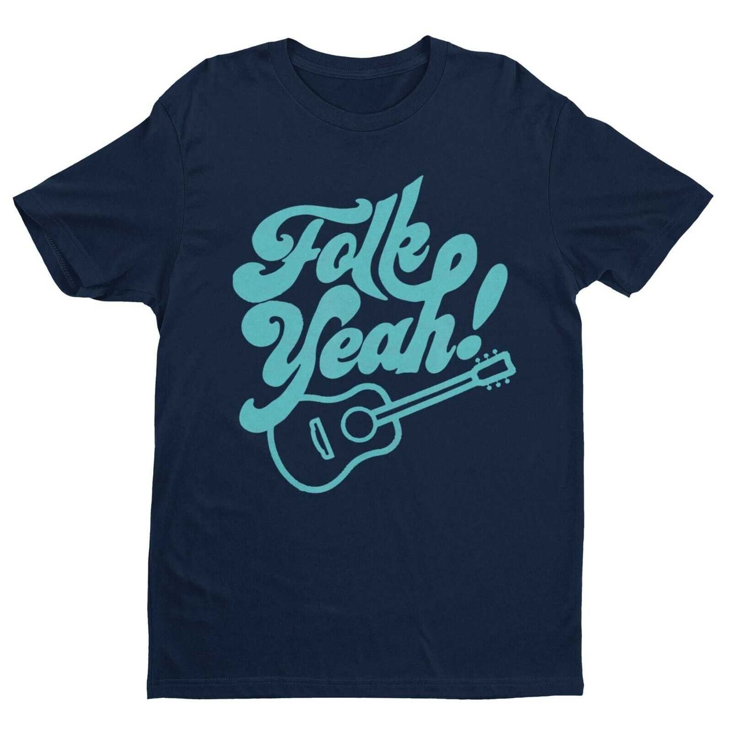 Funny Guitar T Shirt FOLK YEAH Accoustic Music Guitarist Gift Idea RudGalaxy Tees
