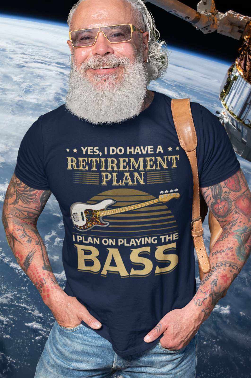 Funny Guitar T Shirt I Do Have A Retirement Plan I Plan On Playing TheGalaxy Tees