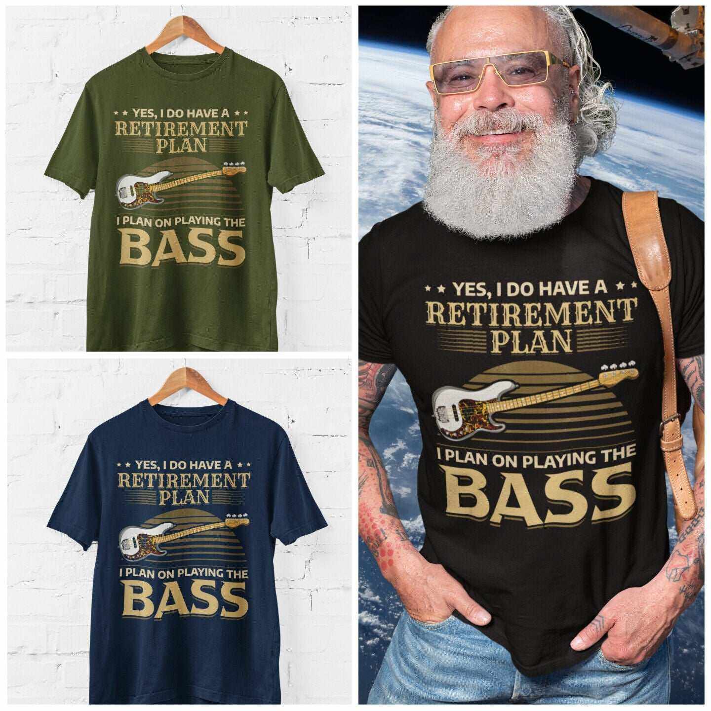 Funny Guitar T Shirt I Do Have A Retirement Plan I Plan On Playing TheGalaxy Tees