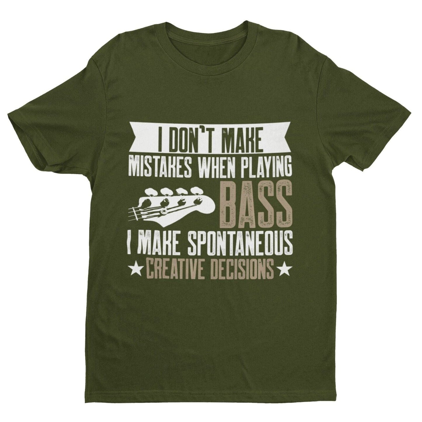 Funny Guitar T Shirt I Don't Make Mistakes When Playing Bass Joke NovGalaxy Tees