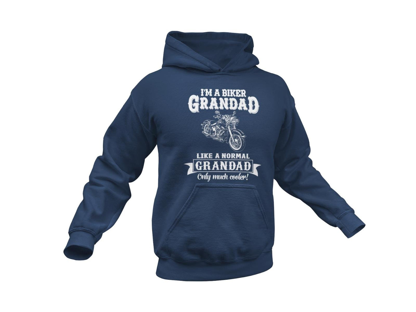 Funny I'm A Biker Grandad Hoodie Like A Normal Grandad Only Cooler MotGalaxy Tees