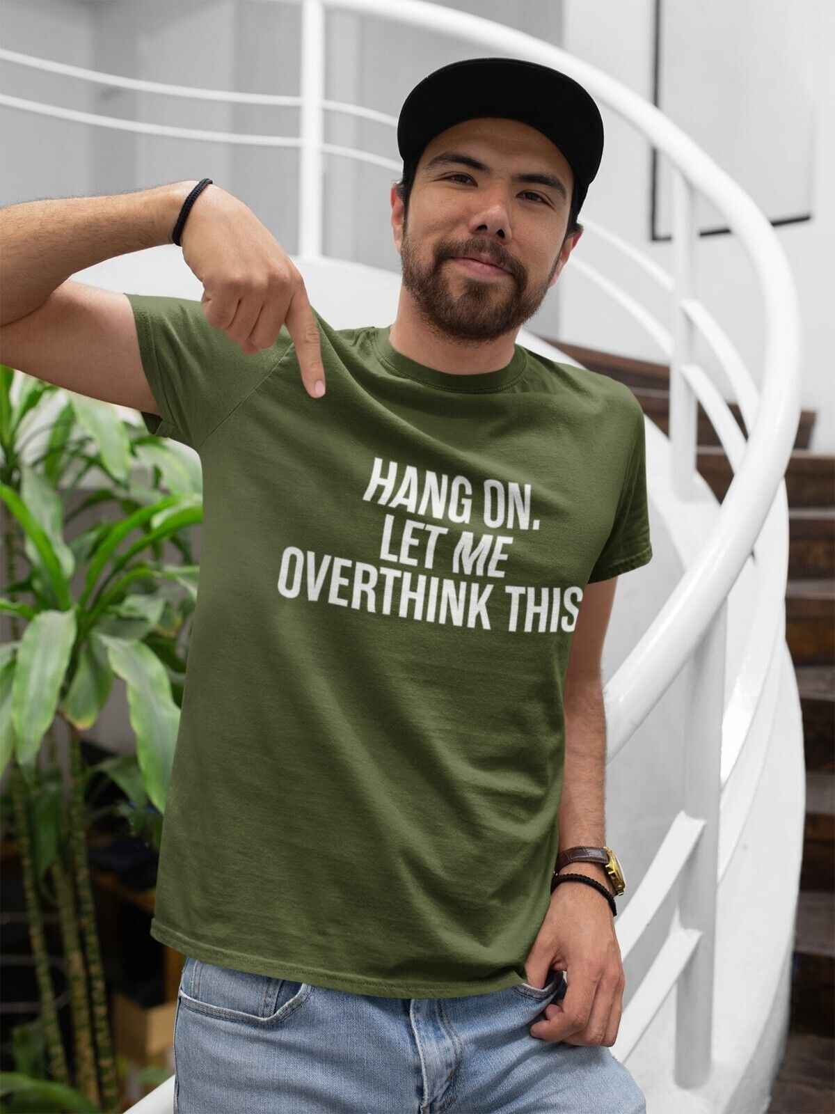Funny OCD T Shirt HANG ON LET ME OVERTHINK THIS Overthinker Novelty JoGalaxy Tees