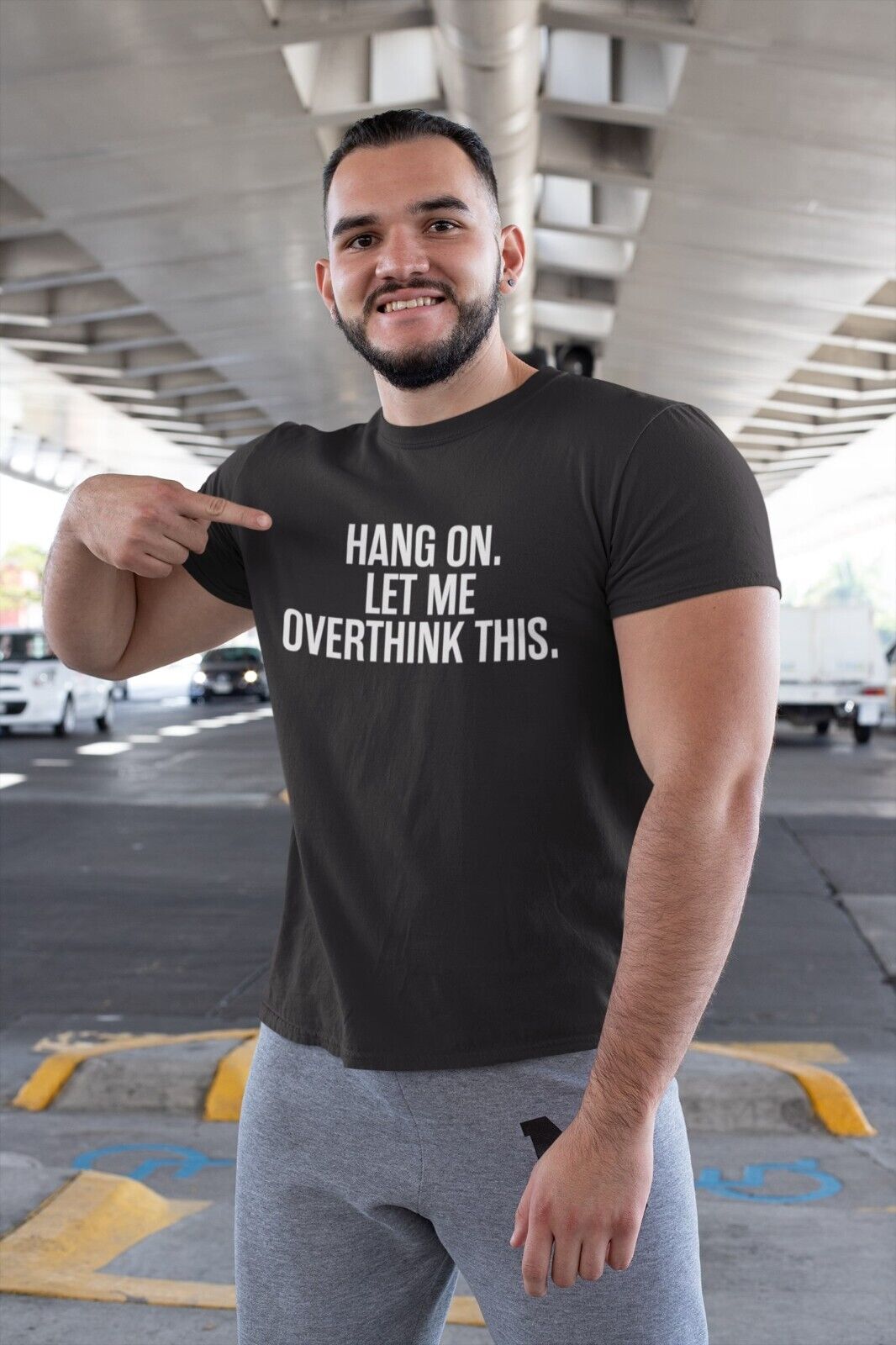 Funny OCD T Shirt HANG ON LET ME OVERTHINK THIS Overthinker Novelty JoGalaxy Tees