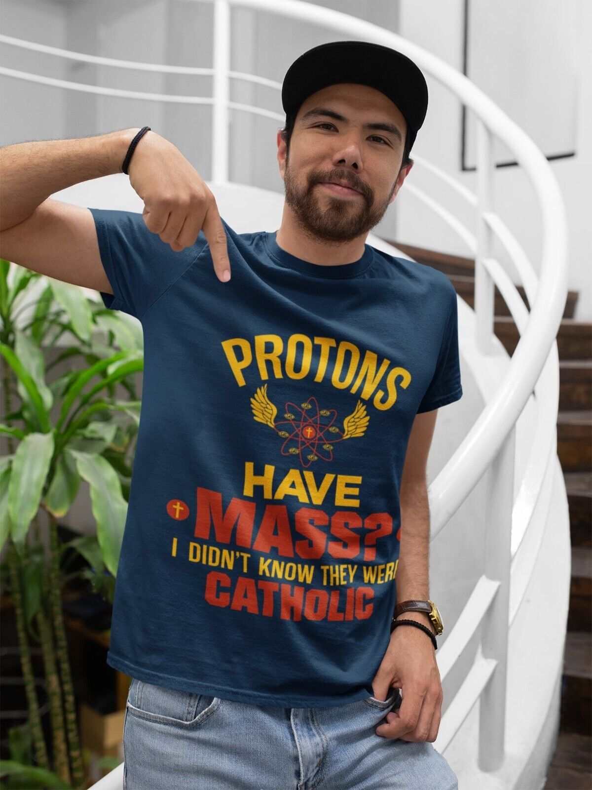 Funny Physics Pun T Shirt Protons Have Mass ? I Didn't Know They Were Galaxy Tees