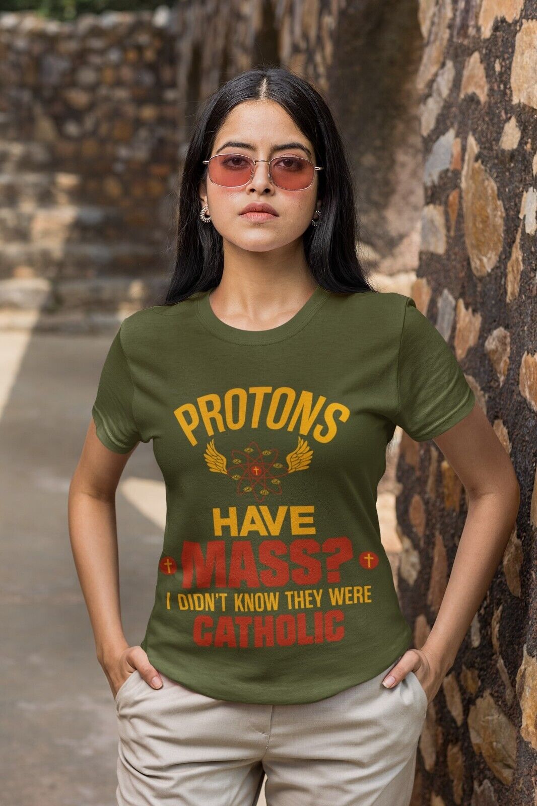 Funny Physics Pun T Shirt Protons Have Mass ? I Didn't Know They Were Galaxy Tees
