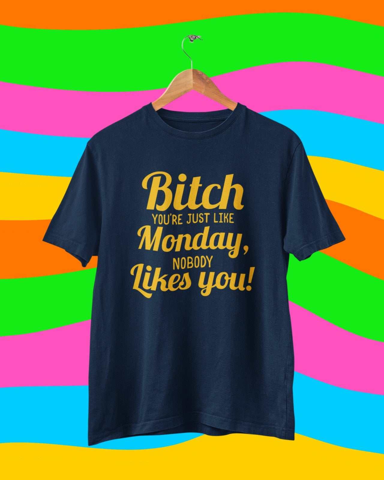 Funny Sarcastic Joke Rude T Shirt B*tch You're Just Like Monday NobodyGalaxy Tees