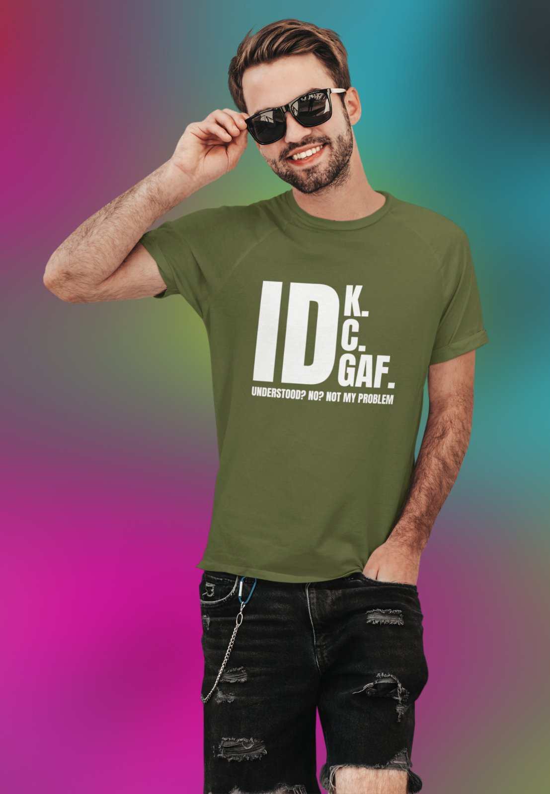 Funny Sarcastic Rude T Shirt IDK IDC IDGAF Don't Know Care or Give A FGalaxy Tees