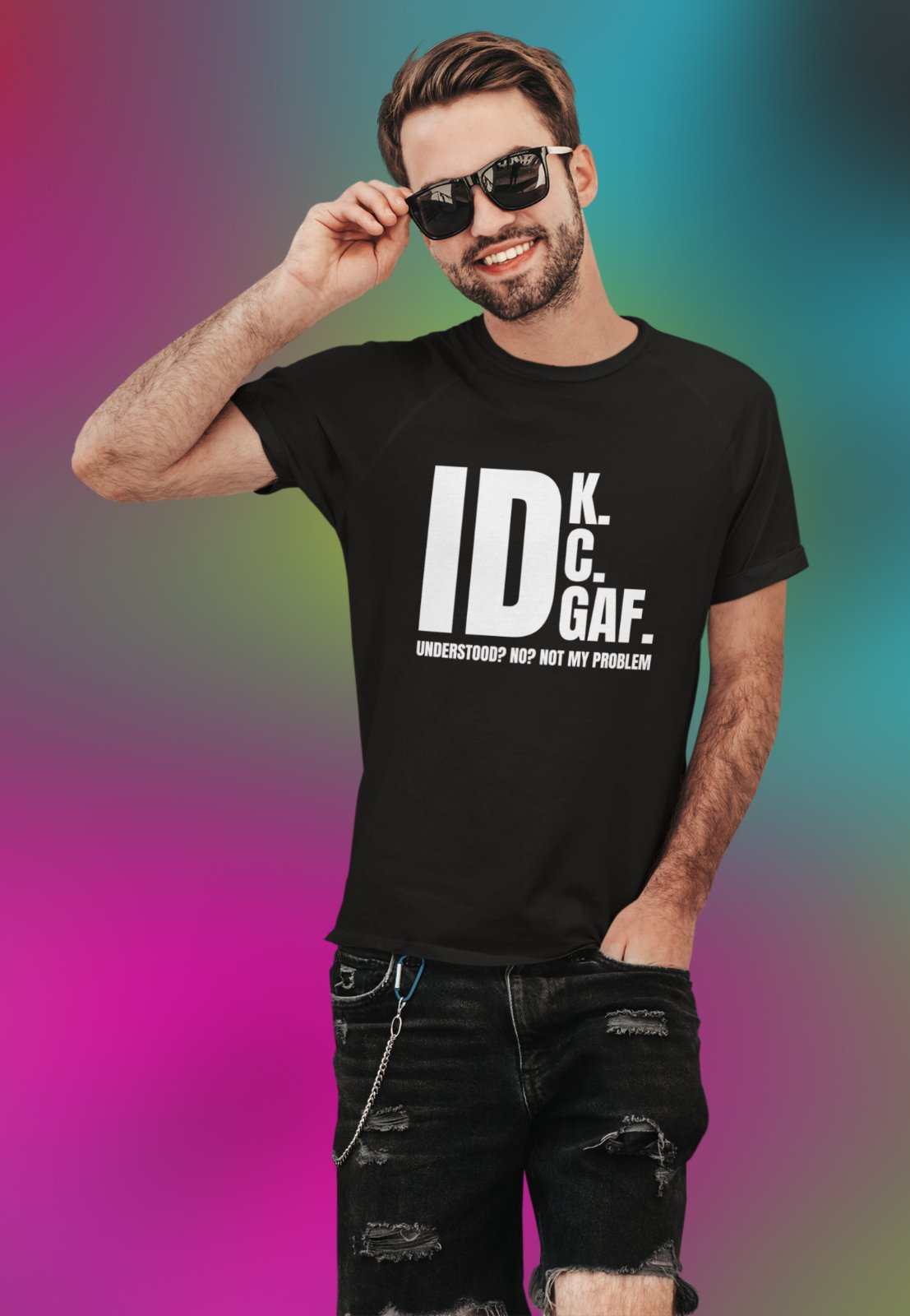 Funny Sarcastic Rude T Shirt IDK IDC IDGAF Don't Know Care or Give A FGalaxy Tees