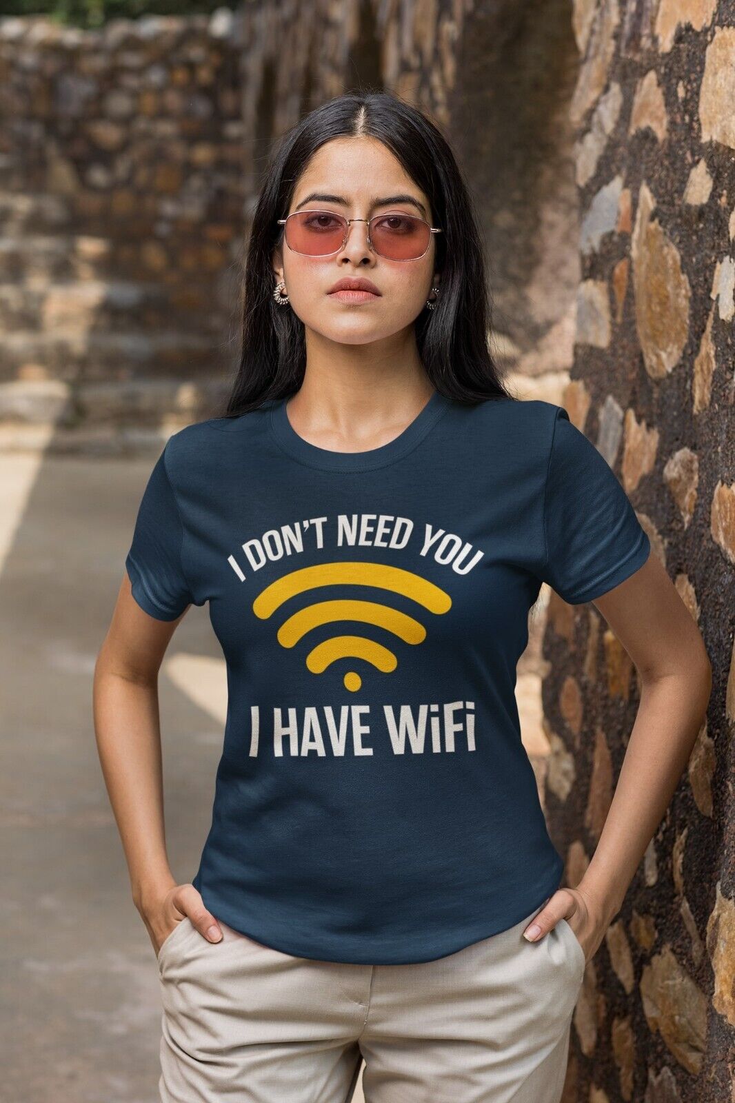 Funny Sarcastic T Shirt I DON'T NEED YOU I HAVE WIFI Joke Novelty RudeGalaxy Tees