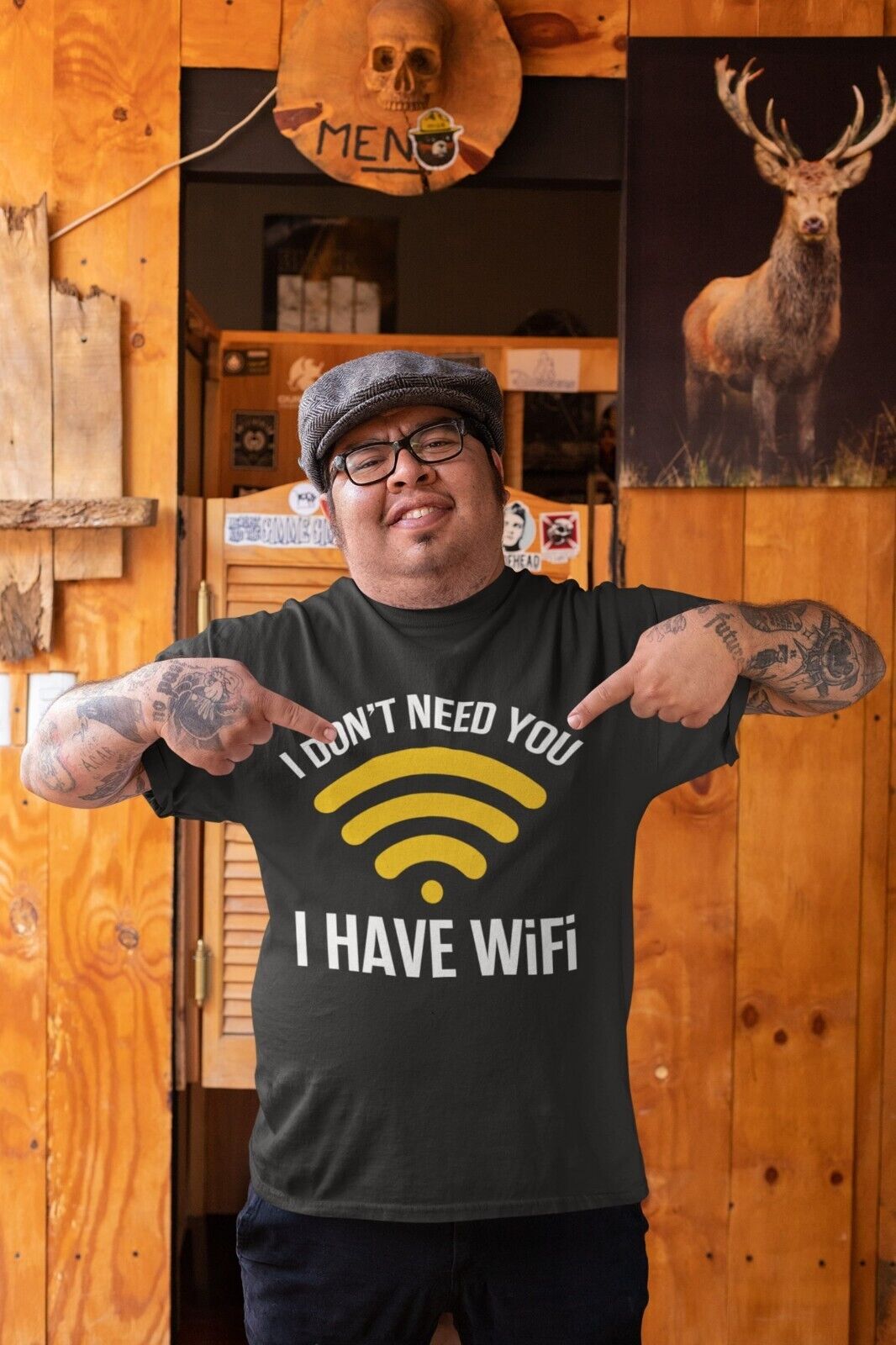 Funny Sarcastic T Shirt I DON'T NEED YOU I HAVE WIFI Joke Novelty RudeGalaxy Tees