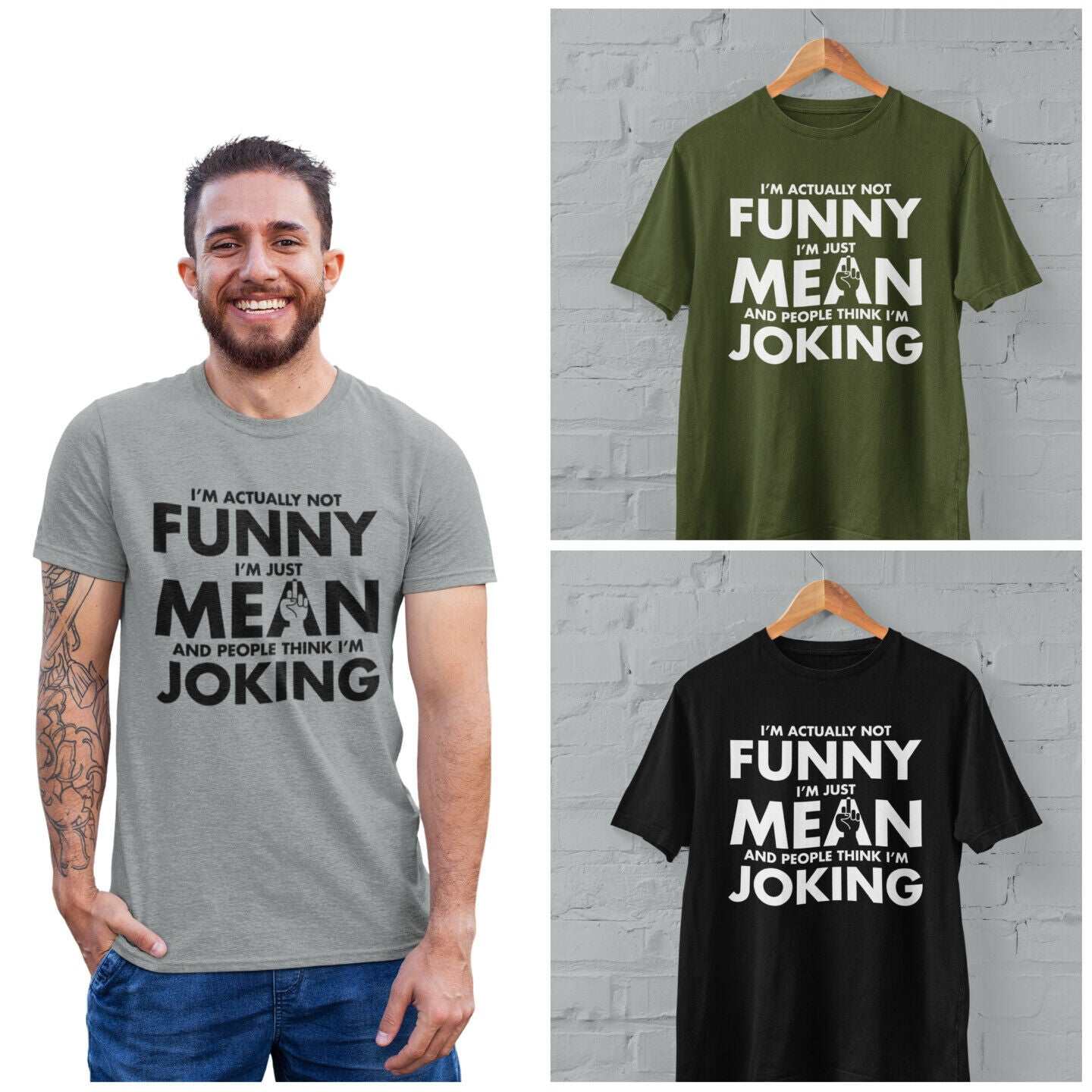 Funny Sarcastic T Shirt I'm Not Funny I'm Just Mean And People Think IGalaxy Tees