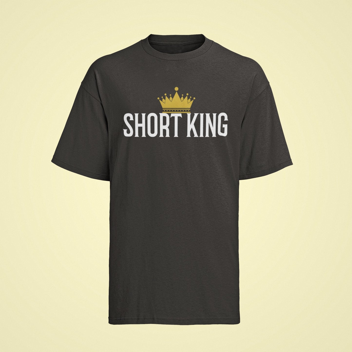 Funny Slogan T Shirt Short King with Crown Graphic Novelty Height JokeGalaxy Tees