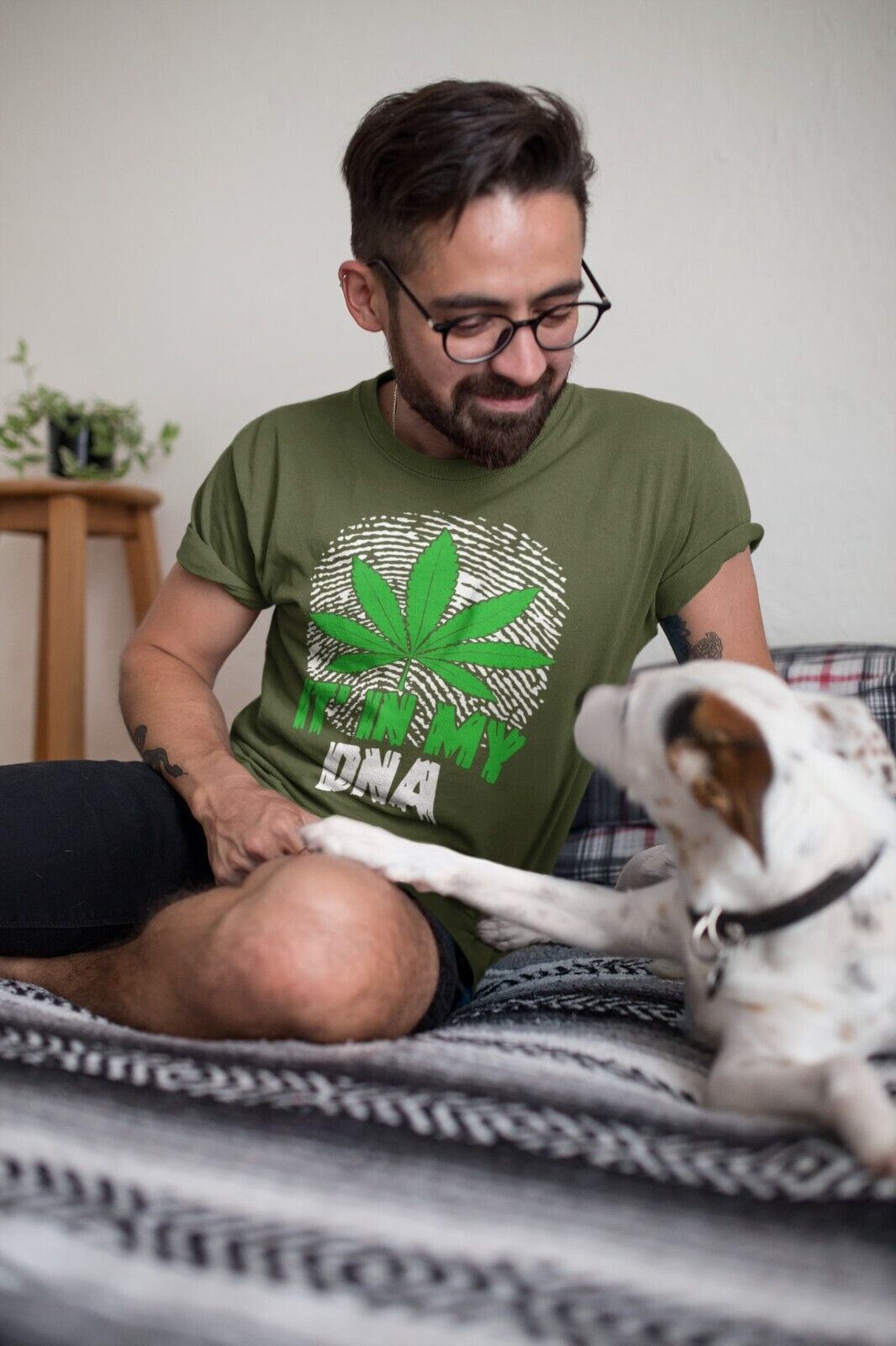 Funny Stoner Weed T Shirt IT' IN MY DNA Cannabis Leaf Design Funny FinGalaxy Tees