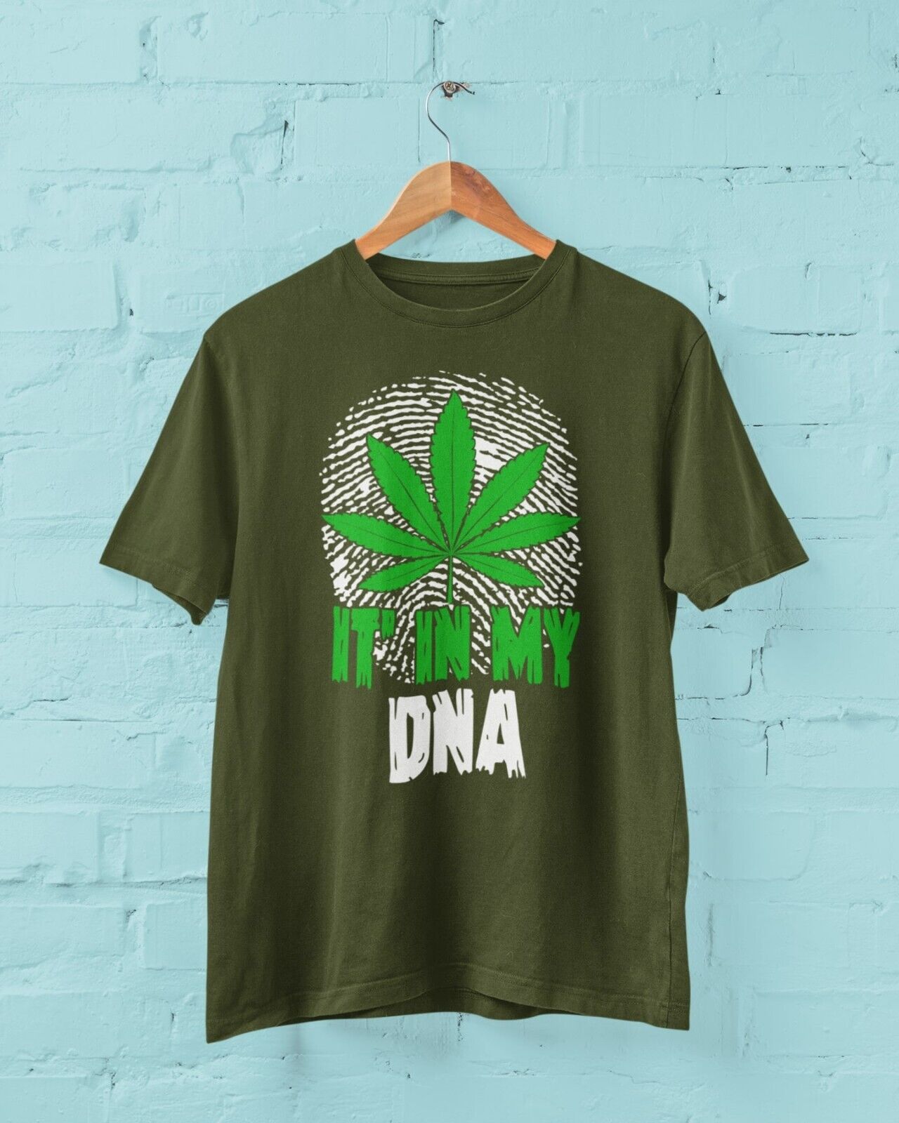Funny Stoner Weed T Shirt IT' IN MY DNA Cannabis Leaf Design Funny FinGalaxy Tees