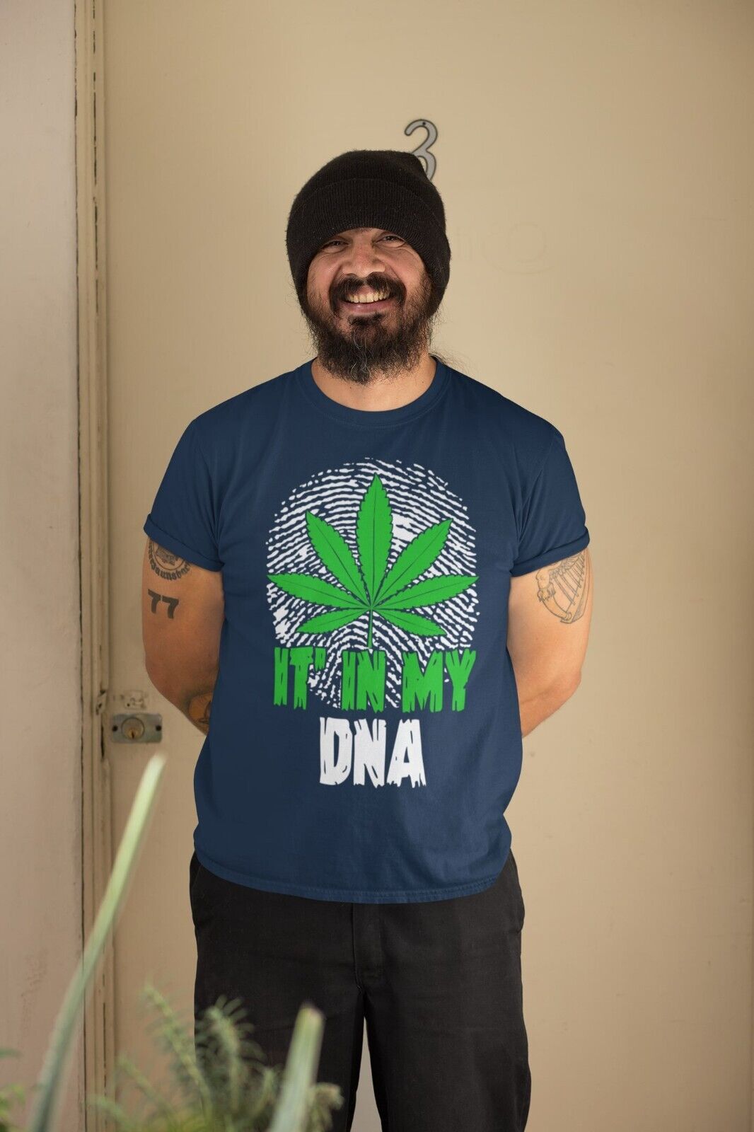 Funny Stoner Weed T Shirt IT' IN MY DNA Cannabis Leaf Design Funny FinGalaxy Tees