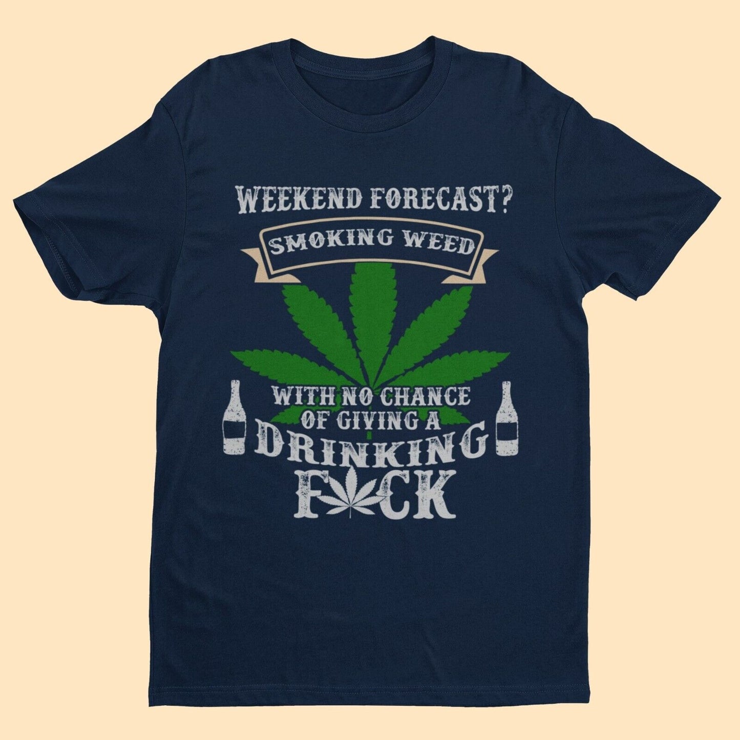 Funny Stoner Weed T Shirt WEEKEND FORECAST SMOKING WEED AND NOT GIVINGGalaxy Tees