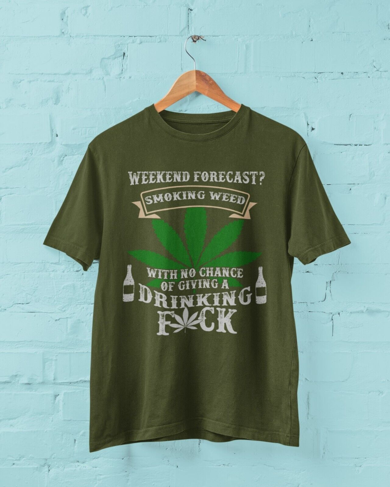 Funny Stoner Weed T Shirt WEEKEND FORECAST SMOKING WEED AND NOT GIVINGGalaxy Tees