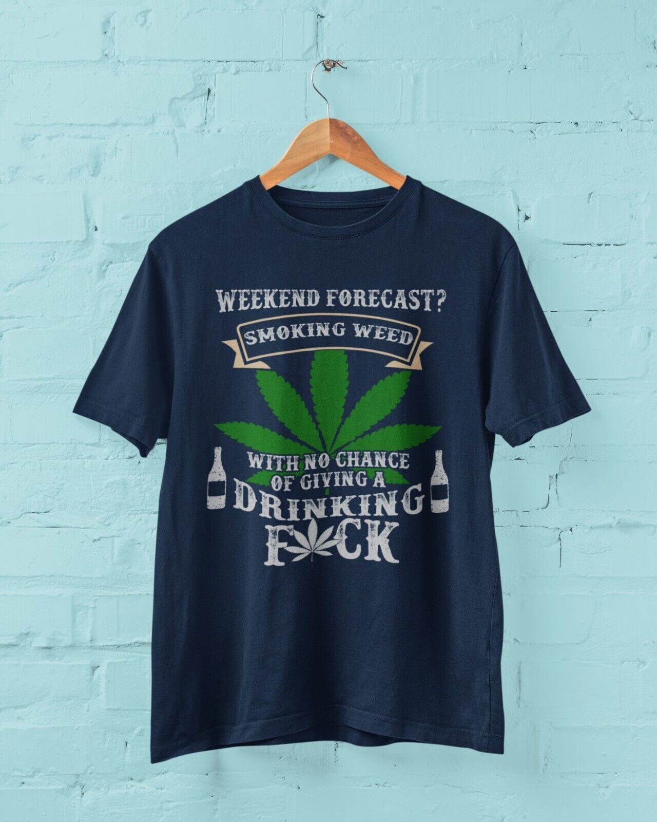 Funny Stoner Weed T Shirt WEEKEND FORECAST SMOKING WEED AND NOT GIVINGGalaxy Tees