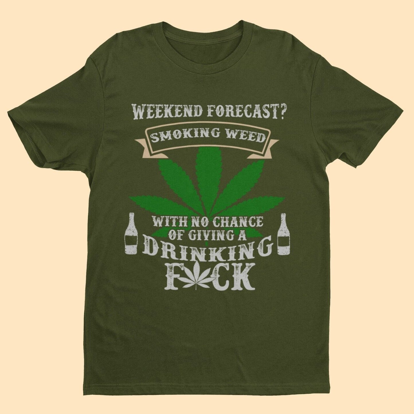 Funny Stoner Weed T Shirt WEEKEND FORECAST SMOKING WEED AND NOT GIVINGGalaxy Tees
