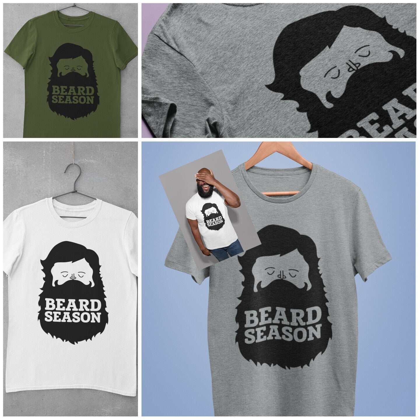 Funny T Shirt Beard Season Novelty Hipster Facial Hair Grooming MovembGalaxy Tees