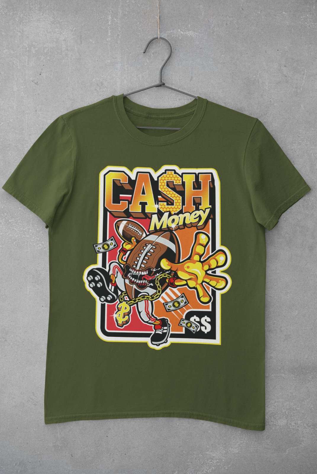 Funny T Shirt Cash Money American Football Overpaid Athletes Gridiron Galaxy Tees