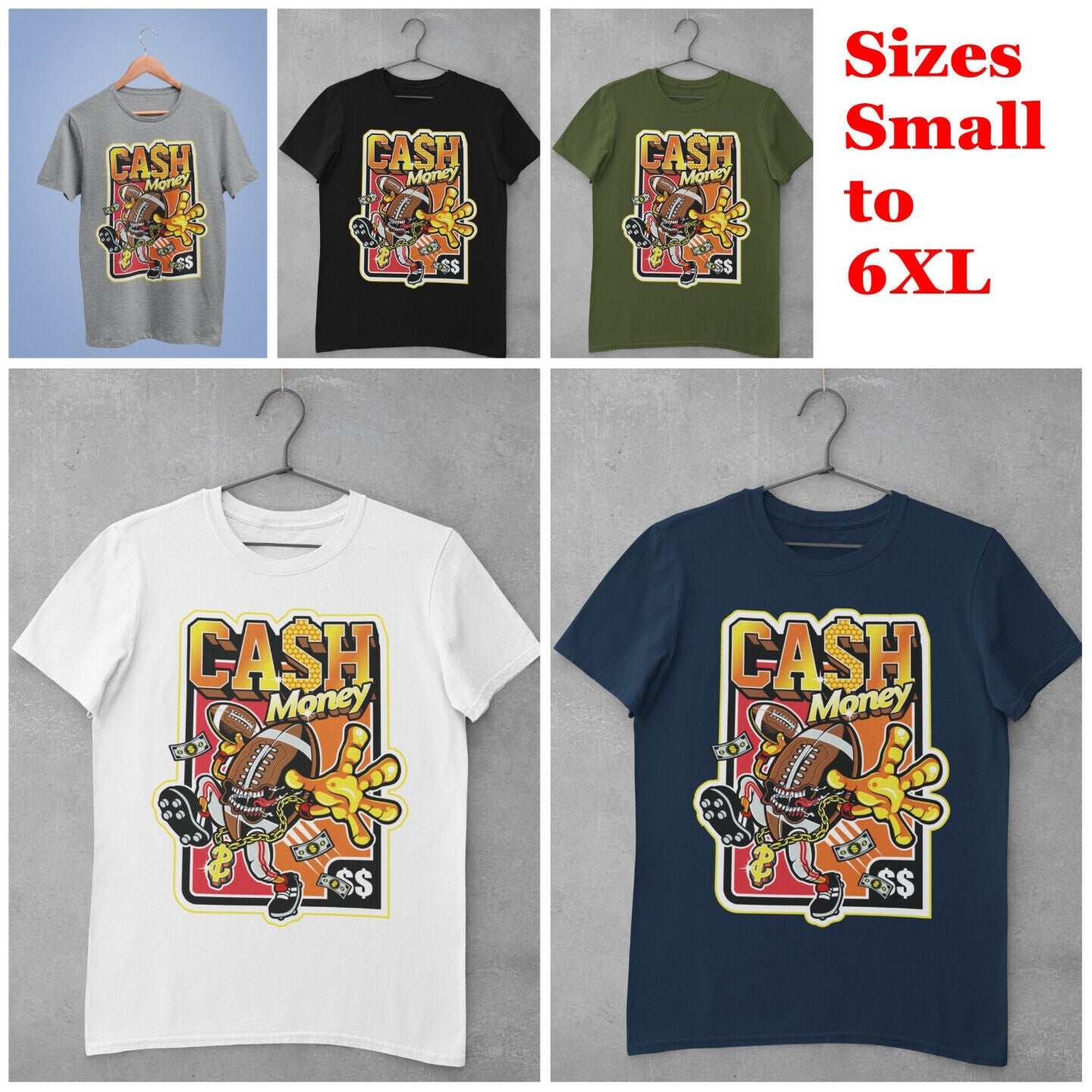 Funny T Shirt Cash Money American Football Overpaid Athletes Gridiron Galaxy Tees