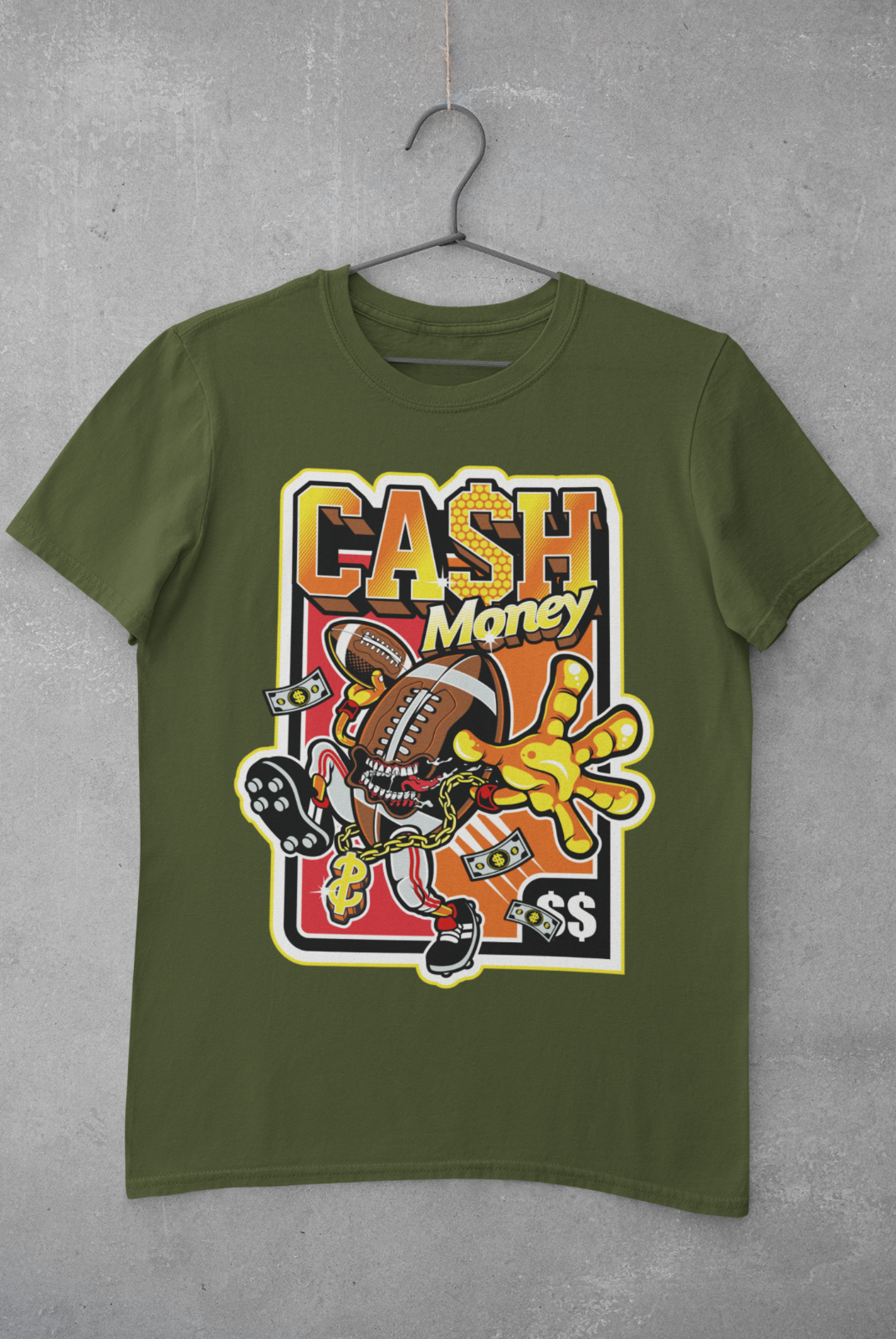 Funny T Shirt Cash Money American Football Overpaid Athletes Gridiron Galaxy Tees