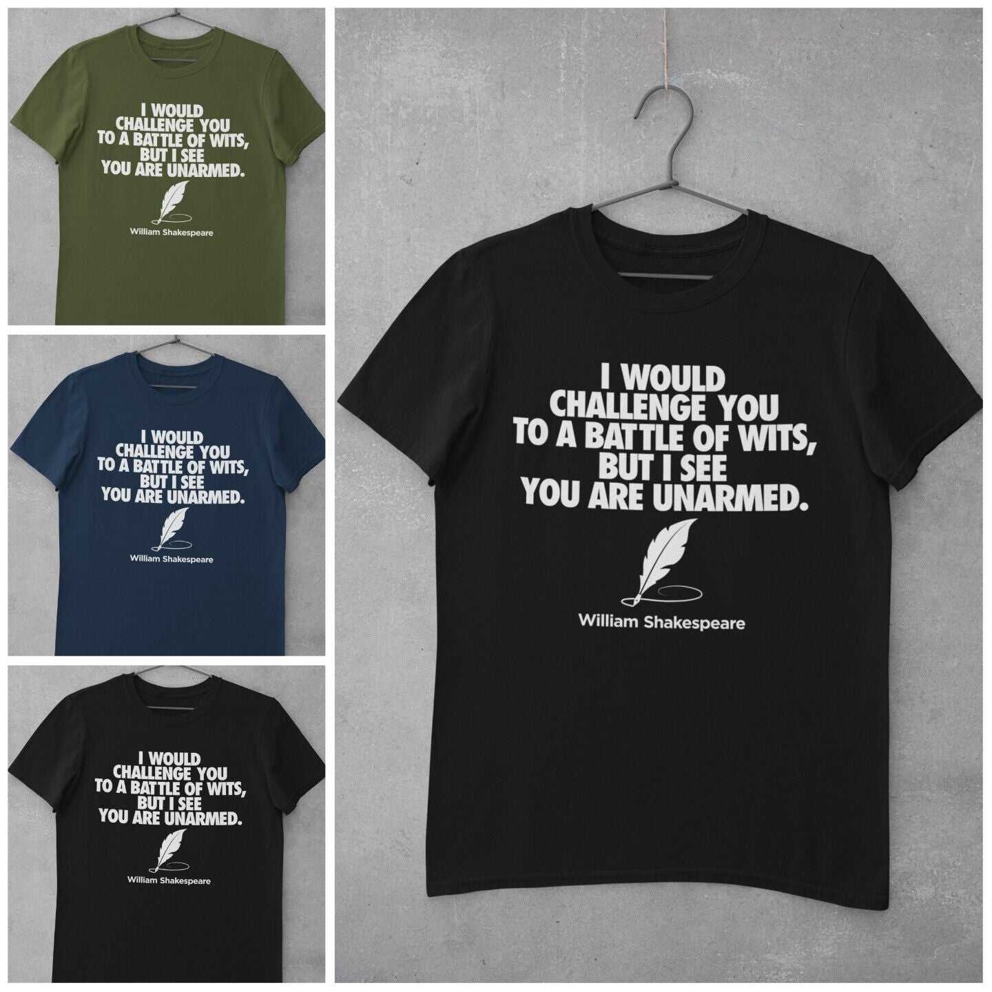Funny T Shirt Challenge You To A Battle Of Wits Shakespeare Quote WittGalaxy Tees