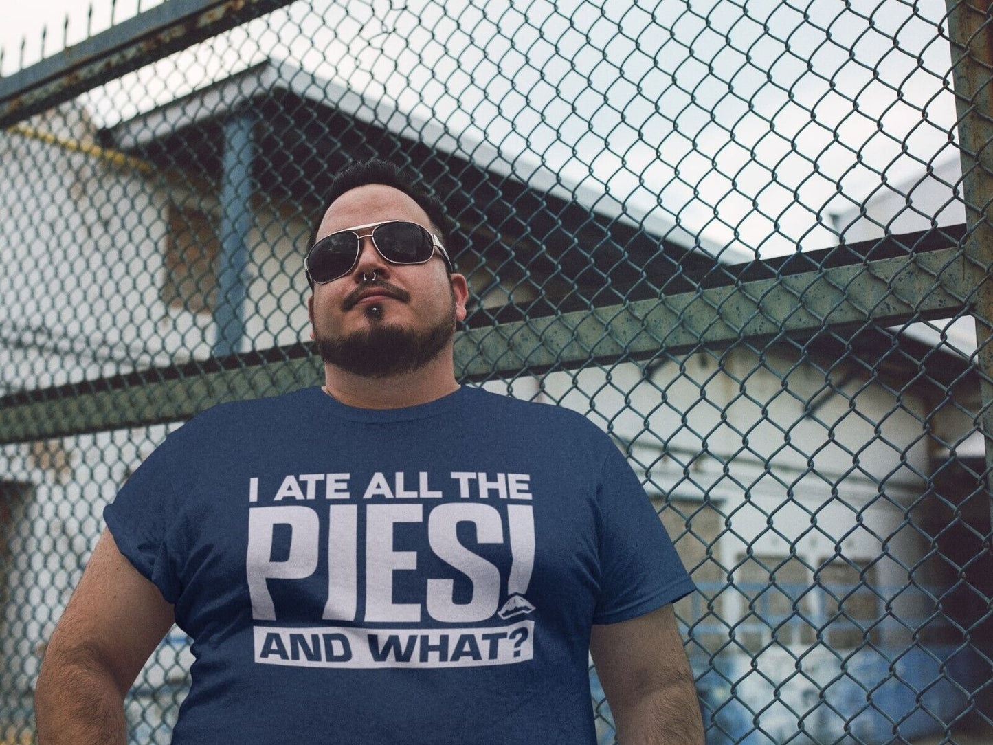 Funny T Shirt I ATE ALL THE PIES - AND WHAT fat joke football chant noGalaxy Tees