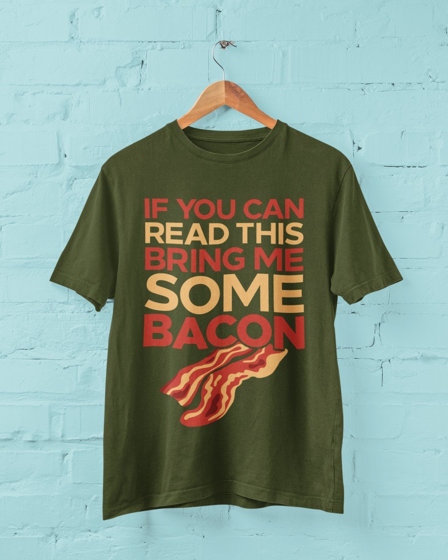 Funny T Shirt If You Can Read This Bring Me Some Bacon Food Joke GreedGalaxy Tees