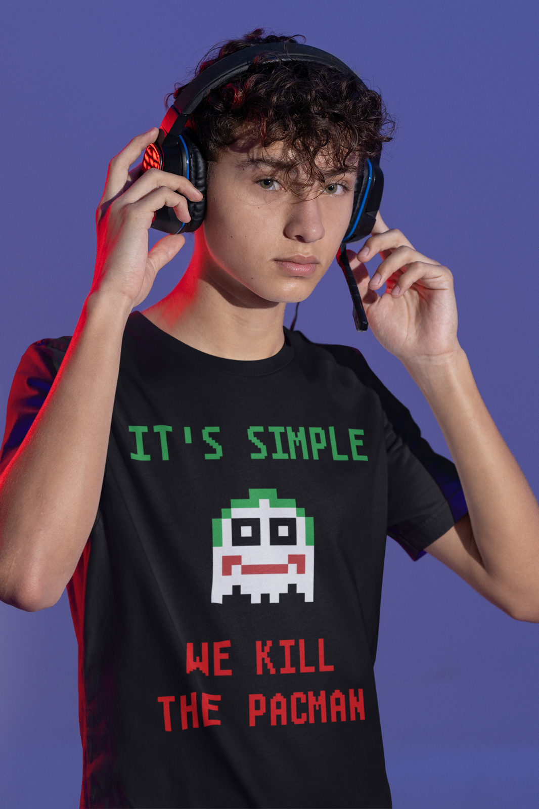 Funny T Shirt It's Simple We Kill The Pacman Retro Gaming Joker ParodyGalaxy Tees