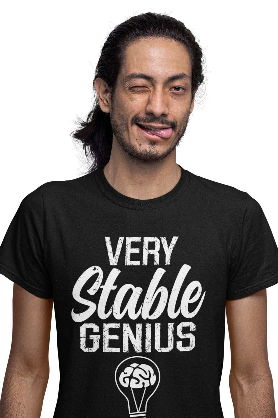 Funny T Shirt Very Stable Genius Trump Parody Novelty Lightbulb UnhingGalaxy Tees