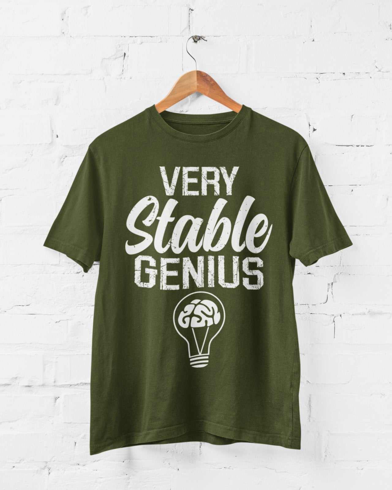 Funny T Shirt Very Stable Genius Trump Parody Novelty Lightbulb UnhingGalaxy Tees