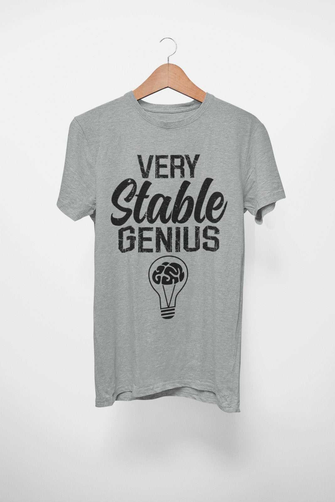 Funny T Shirt Very Stable Genius Trump Parody Novelty Lightbulb UnhingGalaxy Tees